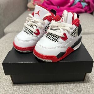 Nike Jordan 4 Retro(TD) Size 4C Fir Red BQ7670 160 With Box